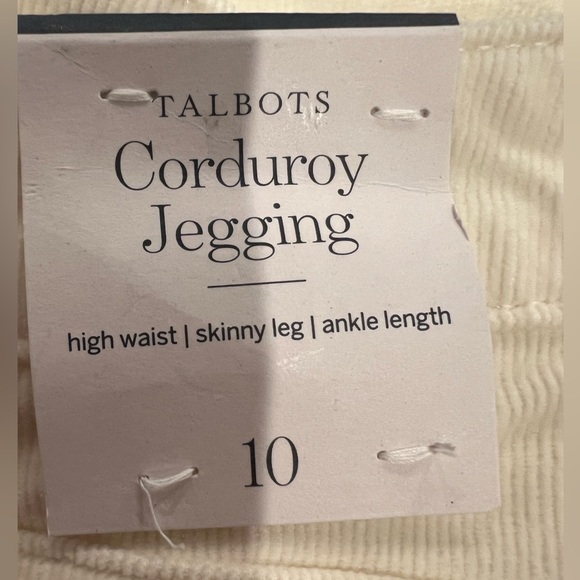 Talbots Corduroy Jeggings Winter White NWT Size 10 - Picture 8 of 11